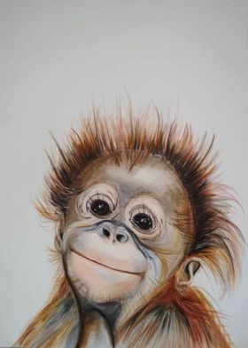 Cute baby Monkey Art 