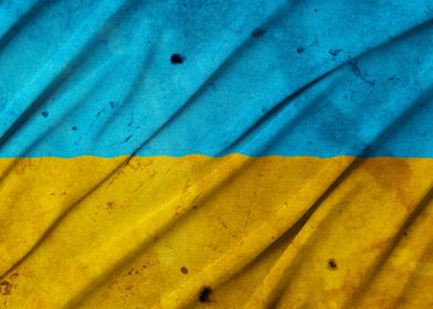 Damaged Ukrainian Flag