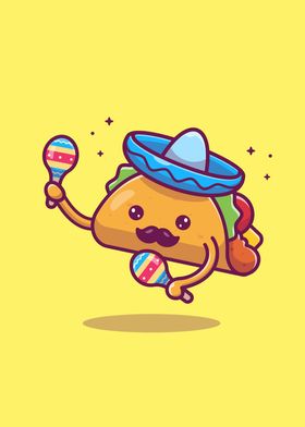 Sombrero Hat Mustache Taco