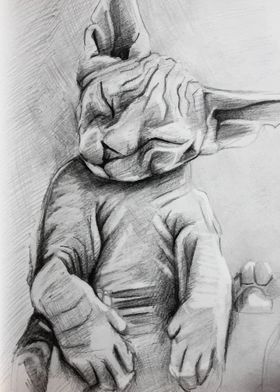 Sphinx cat Drawing Poster