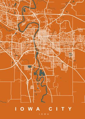 IOWA CITY City Map USA