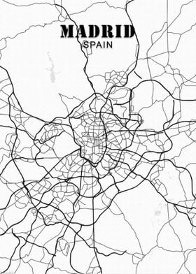 Madrid Spain Map Poster