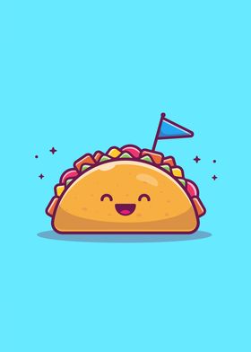 Cute Mustache Taco Cartoon' Poster by catalyst vibes | Displate