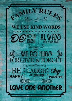 Family Rules Wall Decor