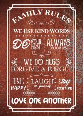 Family Rules Wall Decor