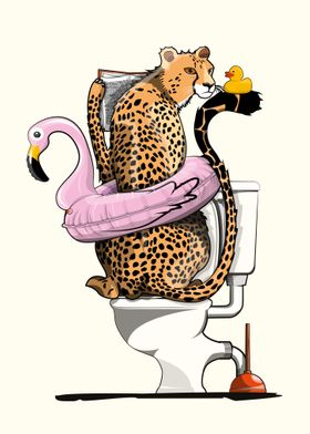 Cheetah on the Toilet