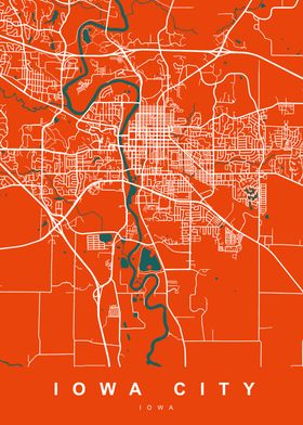 IOWA CITY Map IOWA