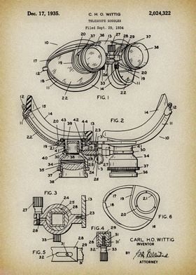 Telescope goggles Patent