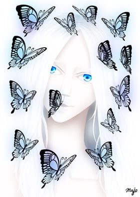 A Girl With Butterflies 