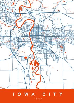 IOWA CITY Map IOWA