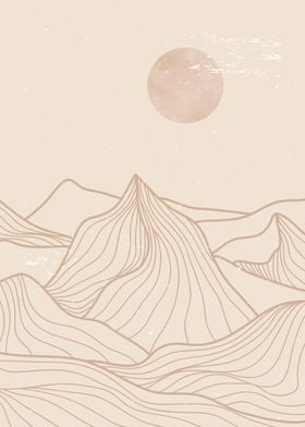 Mountain line art