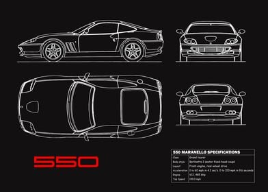 550 Maranello Blueprint