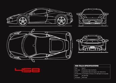 The 458 Italia Blueprint