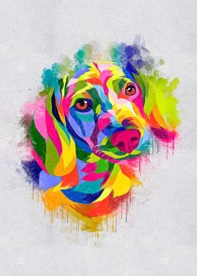 Dog colorful painting