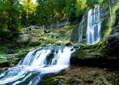 Waterfalls in the fall