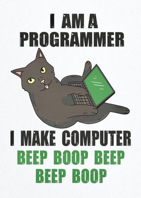'Computer programmer cat' Poster by Simon Darren | Displate
