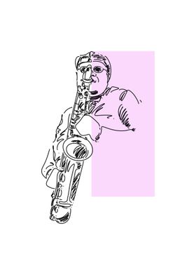 A MAN PLAYING SAXOPHONE