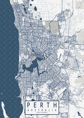 Perth City Map Coastal