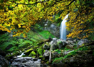 Waterfall in autumn