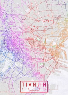 Tianjin City Map Colorful