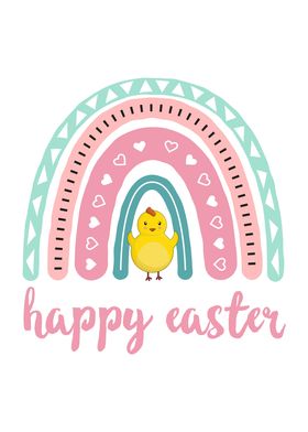 Happy Easter Boho Rainbow