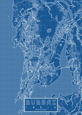 Mumbai City Map Blueprint