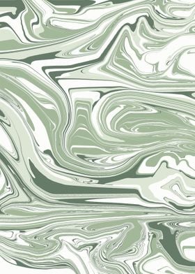 Sage Green Marbled Print