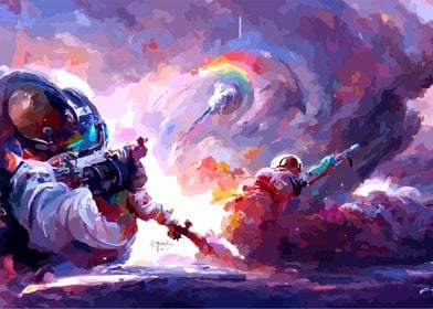 astronaut and weapon