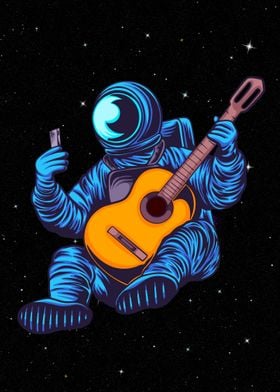 Astronaut Playing Guitar