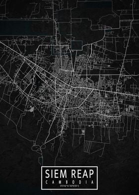 Siem Reap City Map Dark