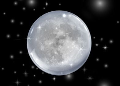 Full moon on night sky