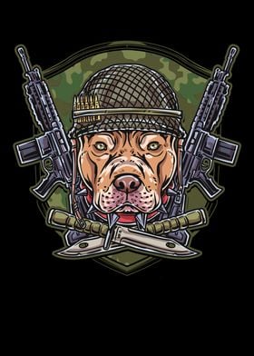 Funny Pit bull Soldier