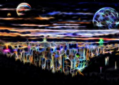 Cityscape in Other Galaxy
