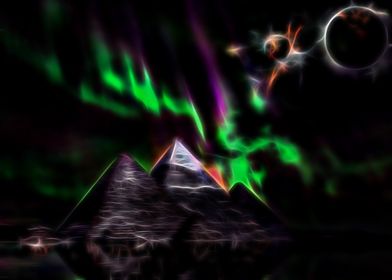 Aurora Over Pyramids
