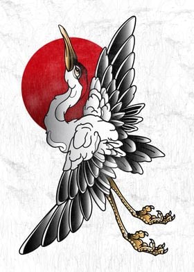 crane japanese tattoo
