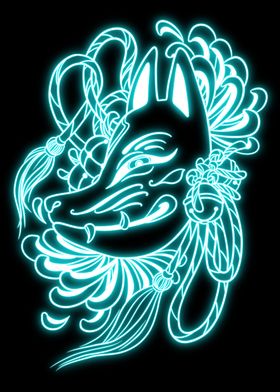 Kitsune Mask Neon