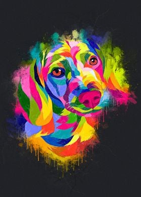 Dog pop art painting 