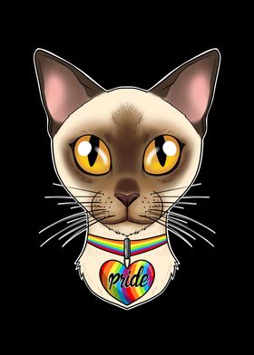 Burmese Cat LGBTQ Flag