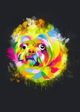 Dog pop art painting 