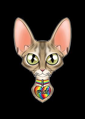 Devon Rex Cat LGBTQ Flag