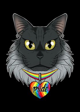 Maine Coon Cat LGBTQ Flag