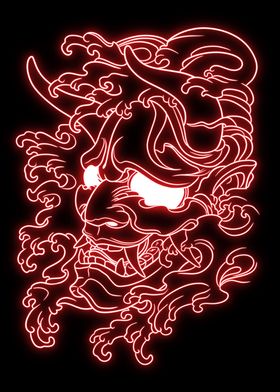 Oni mask neon