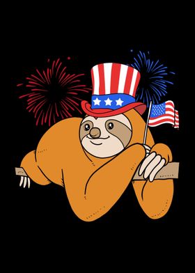 Sloth 4th Of July' Poster by FunnyGifts 