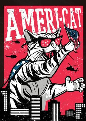 Funny Cat Americat Attack