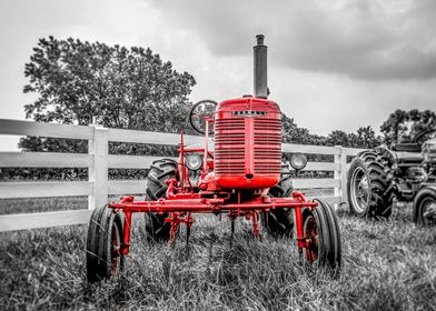 A Red Tractor Front View