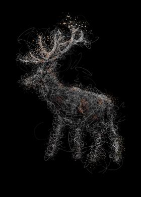 scribble art deer