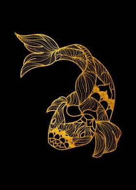 Koi Fish Mandala Gold 7