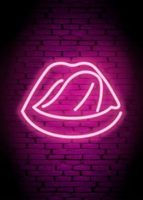 Neon Bar Aesthetic Lips