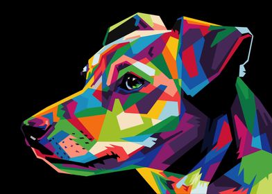 colorful dog on pop art