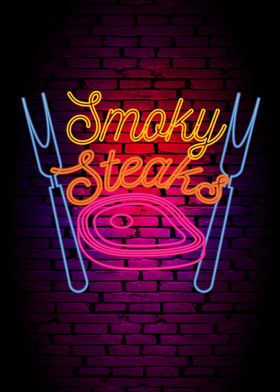 Smoky Steak Neon Vaporwave